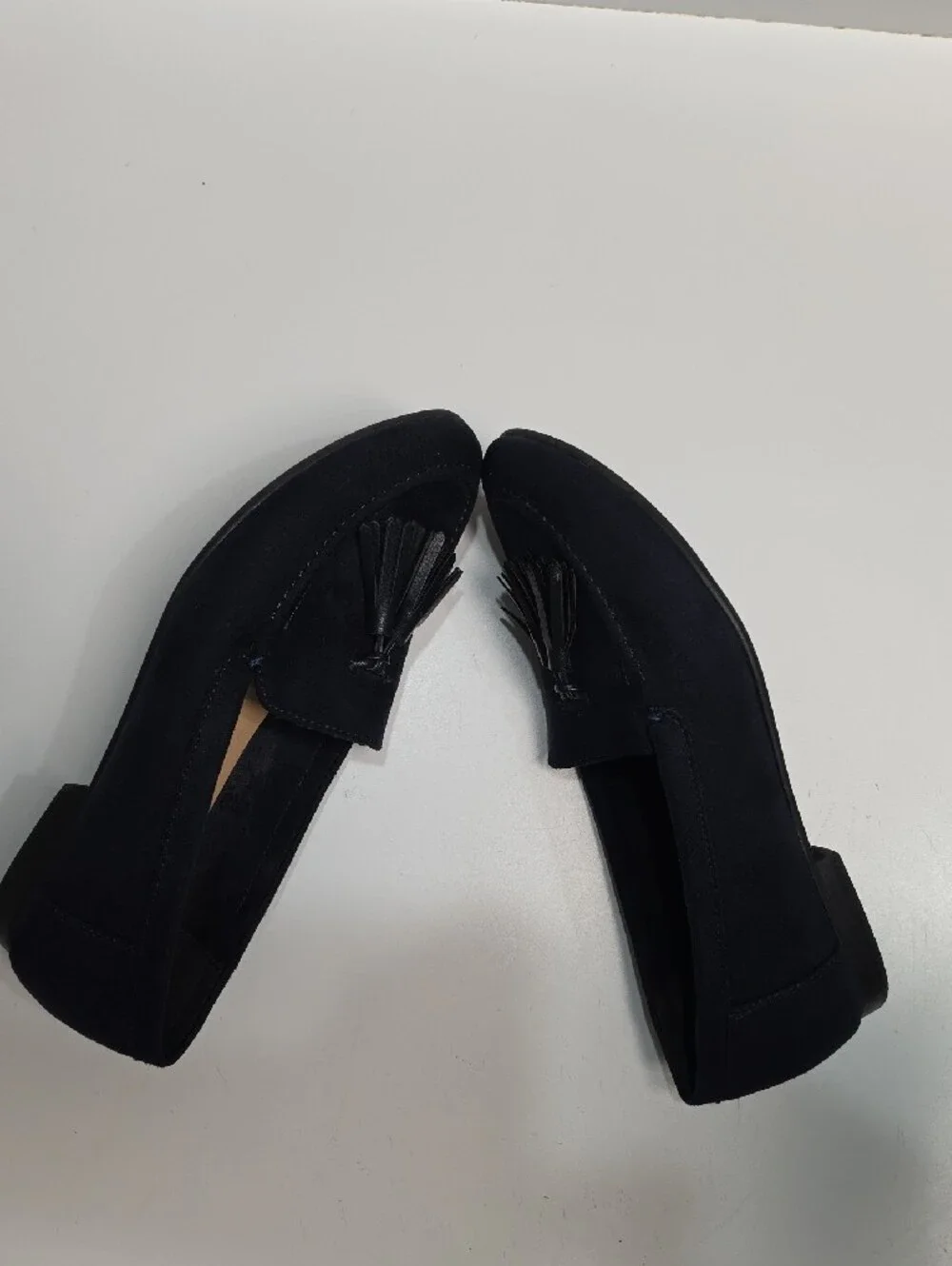 Lauren Blakwell Norah Navy Blue Faux Suede Tassel Loafers Flats - Size 8